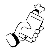 A sketchy style icon of handheld phone vector