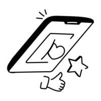 Sketchy style icon of online reviews vector