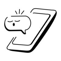Hand drawn icon of online text vector
