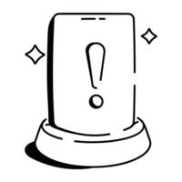 A sketchy icon of mobile error vector