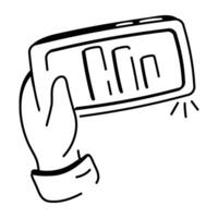 Drawing style icon of online analytics vector