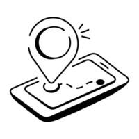 A sketchy icon of navigation app vector