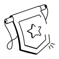Pennant icon in doodle style vector