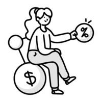 Doodle style icon of app startup vector