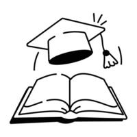 Learning icon in drawing style vector