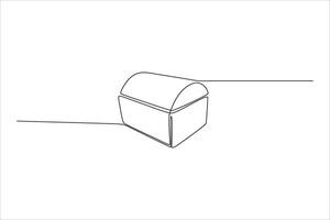 A simple line drawing of a small, rounded-top box with a lid. vector