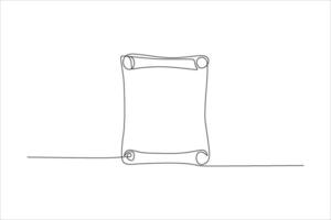 A minimalist outline of a scroll or document on a flat surface. vector