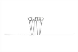 A minimalist illustration of four popcorn pieces, suggesting a playful and lighthearted theme. vector