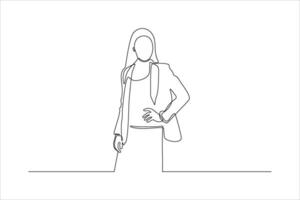 A minimalistic line drawing of a person in a suit, conveying professionalism and confidence. vector