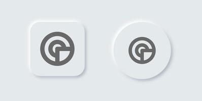 Report line icon in neomorphic design style. Statistic signs illustration. vector