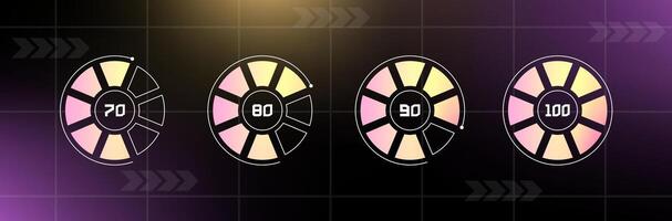 Loading bar interface. Futuristic progress design element. vector