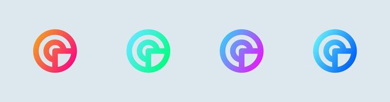Report line icon in gradient colors. Statistic signs illustration. vector