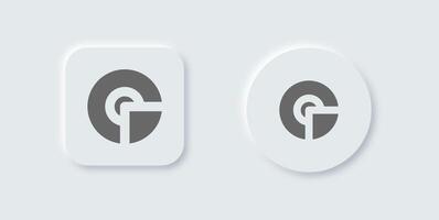 Report solid icon in neomorphic design style. Statistic signs illustration. vector