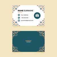 Islamic Geometric Name Card Design on Pastel Theme vector