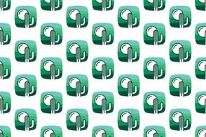 Cactus seamless pattern background template vector