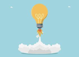 Light bulb flies up like rocket vector
