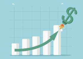 Dollar takes off like rocket on chart vector