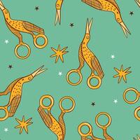 Stork scissors intricately displayed on green background vector