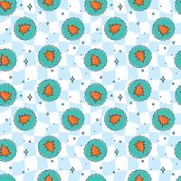 Colorful Christmas Pattern With Trees and Snowflakes vector