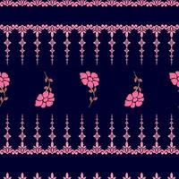seamless geometric pattern with pink flowers vector