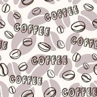 Seamless light pattern with line coffee bean vector