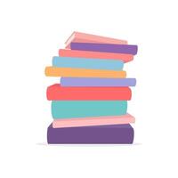 Stack of books. Pile of books isolated on white background. Colorful illustration vector