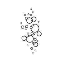 Line bubbles of fizzy drink isolated on white background. Doodle style vector