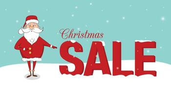 Banner with Santa Claus and sale on the snow vector
