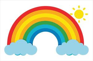 The Rainbow's Glow in a Cloudy Sky vector