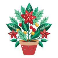 Christmas plant on white background vector
