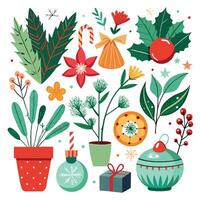 Snowy Christmas Graphics set vector