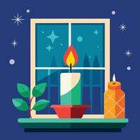 Soft Glow by the Christmas Window vector
