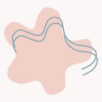 A simple abstract design featuring a soft shape and flowing lines in pastel colors. vector