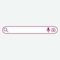 A graphic representation of a search bar with icons for voice and image search. vector