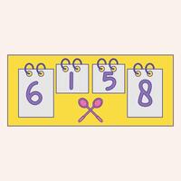 A colorful graphic featuring numbers and spoons, possibly representing a playful concept. vector