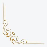 Golden frame with swirls and swirls on a white background vector