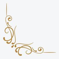 Ornamental corner design featuring elegant swirls and curves in a golden color. vector