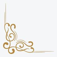 Ornate decorative corner design in gold tones, suitable for invitations or elegant layouts. vector