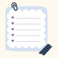 A checklist with hearts on it vector