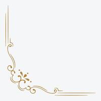 Golden frame with a flower and scroll vector