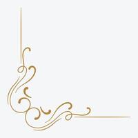 Ornamental corner design featuring elegant swirls and lines in a minimalist style. vector