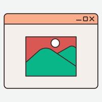A web page with a picture of a mountain vector