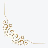 A decorative corner design featuring elegant swirls in a gold color. vector