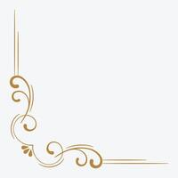 Ornate corner design with elegant swirls in gold color on a light background. vector