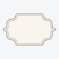 A blank white frame with a brown border vector