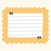 Note paper with blank lines illustration vector