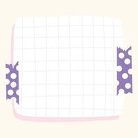 A note pad with polka dots and a white square vector