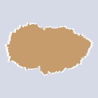 A textured, abstract shape with a brown hue and a jagged white outline on a light background. vector