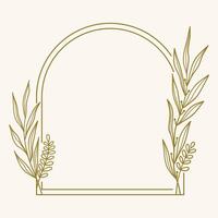 A minimalistic frame design with botanical elements for decorative purposes. vector