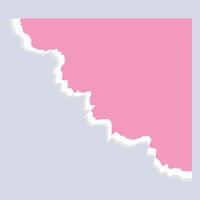 A minimalist graphic design featuring a pink area with a textured white border. vector
